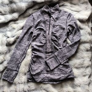 lululemon athletica Heathered Gray Zip-Up Long Sleeve
